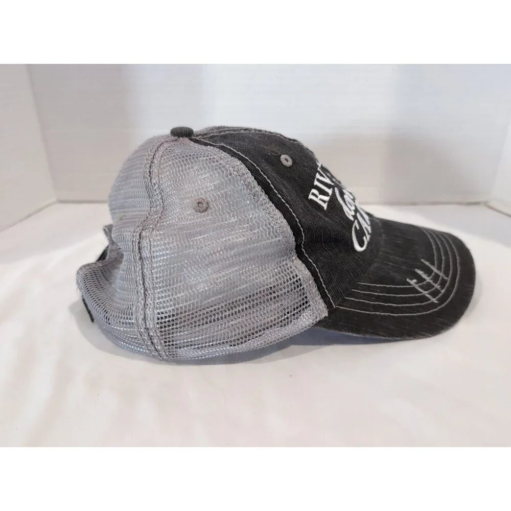 WOMEN'S RIVER HAIR DON'T CARE BLACK/GRAY TRUCKER HAT ADJUSTABLE STRAPBACK NWOT